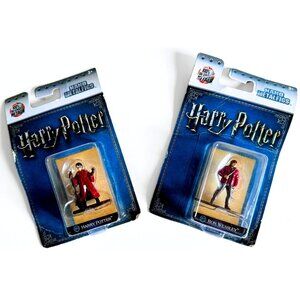 HARRY POTTER Metallic Figurine Toys Ron Weasley & Harry Die-cast Figures NEW